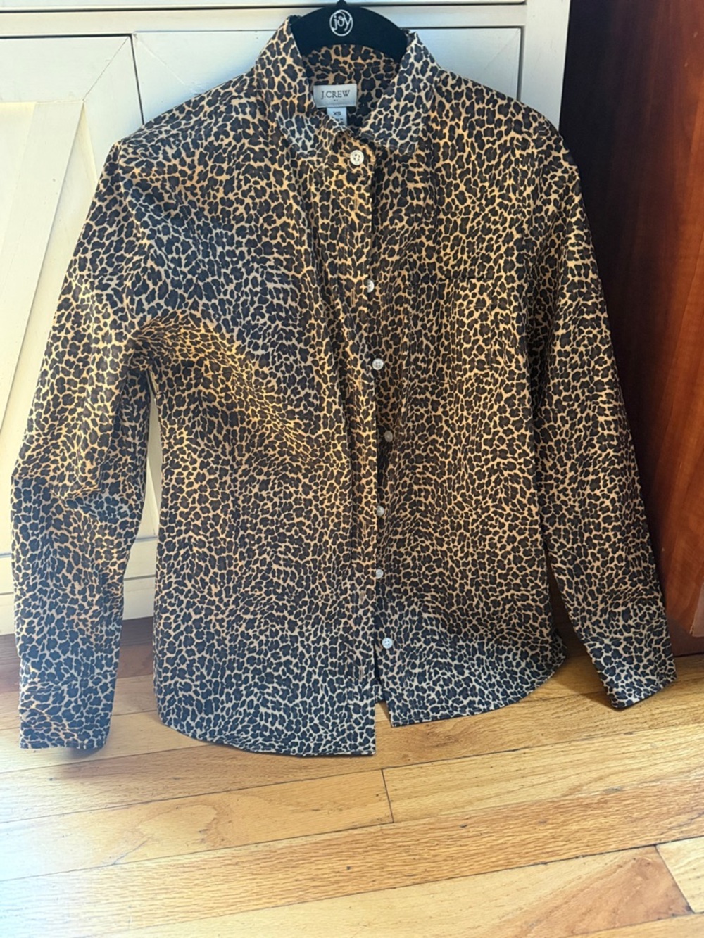 J. Crew Leopard-Print Button-Up Shirt in Brown and Black